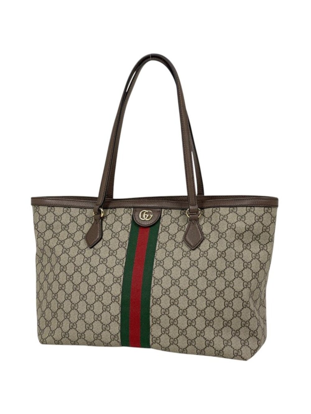 Gucci Ophidia GG Medium Tote Bag Sherry Line Web Supreme Brown